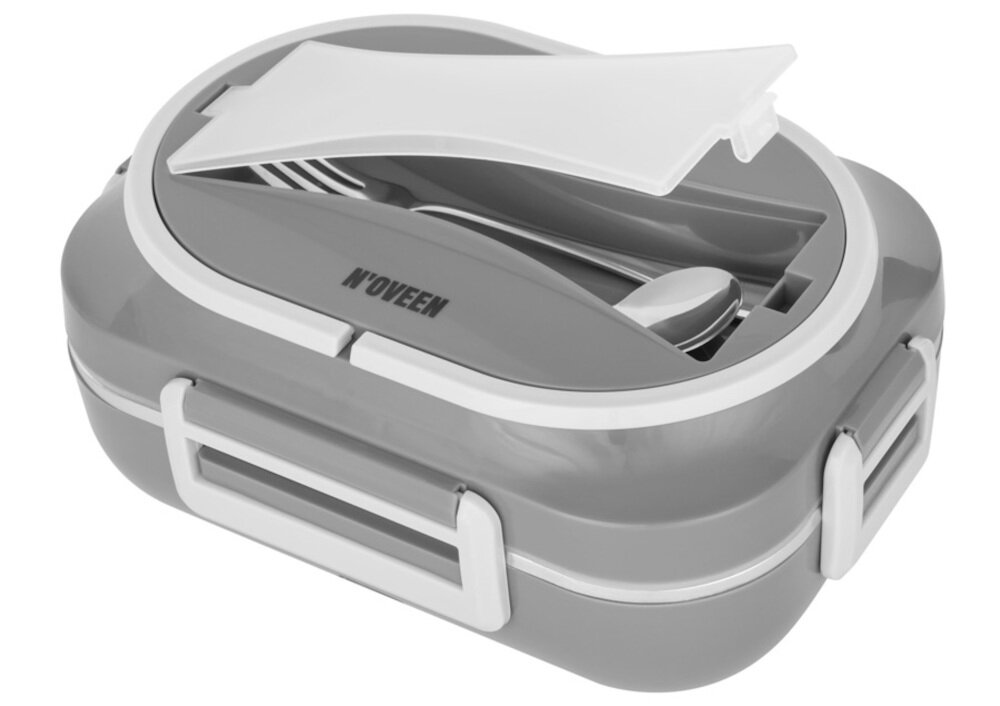 Termos na jedzenie NOVEEN LB540 Szary schowek na sztućce metalowa łyżka widelec rozwiązanie akcesoria