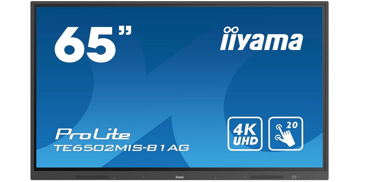 Monitor IIYAMA Prolite TE6502MIS 65-calowy ekran dotykowy umożliwia odtwarzanie prezentacji, plików wideo, zdjęć, slajdów, jak i plików tekstowych Nieskończone możliwości z interaktywnym hybrydowym ProLite