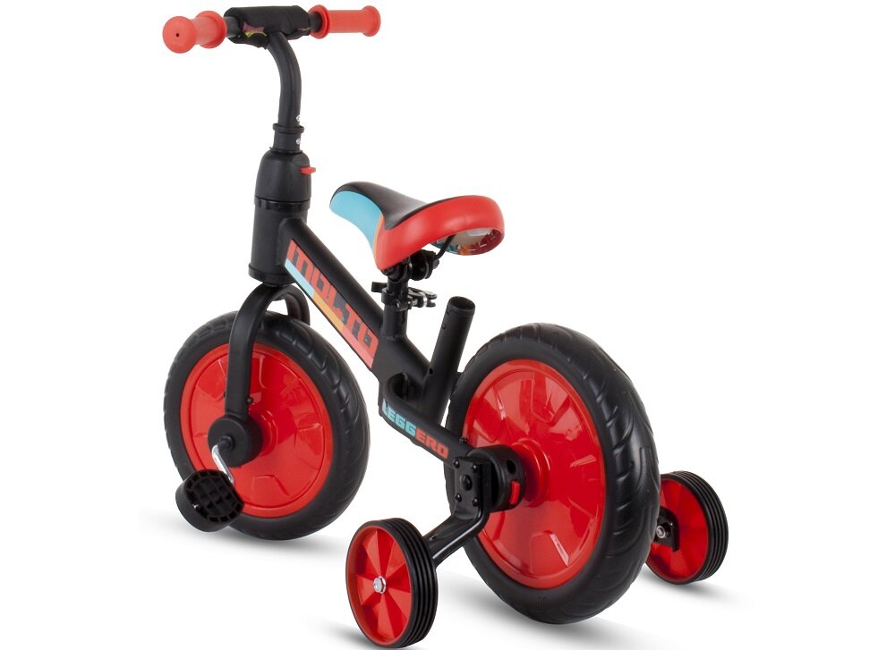 Rowerek biegowy SUN BABY Molto Leggero Czarno-czerwony + Popychacz  - wygoda uzytkowania 