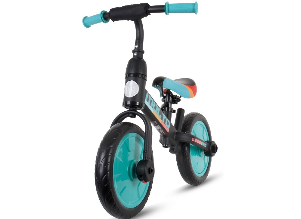 Rowerek biegowy SUN BABY Molto Leggero Czarno-czerwony + Popychacz  - wydajnosc 