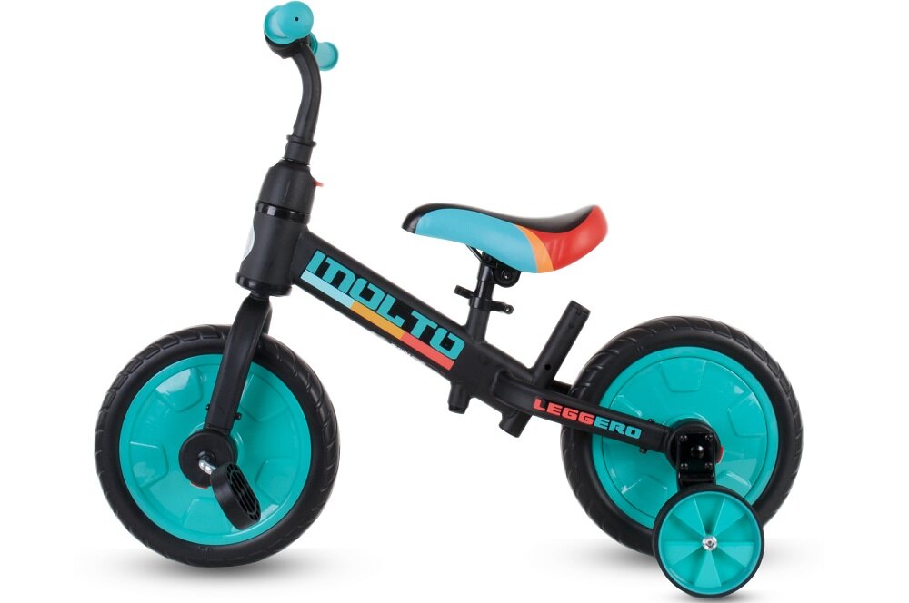 Rowerek biegowy SUN BABY Molto Leggero Czarno-czerwony + Popychacz  - Komfort 