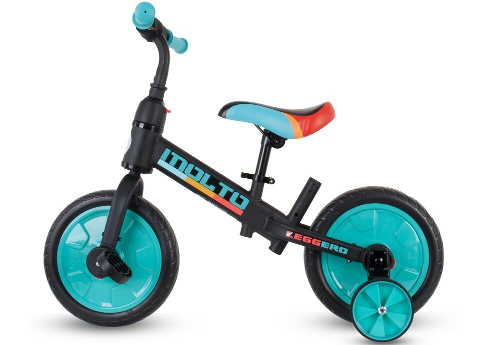 Rowerek biegowy SUN BABY Molto Leggero Czarno-czerwony + Popychacz  - doskonala jakosc 