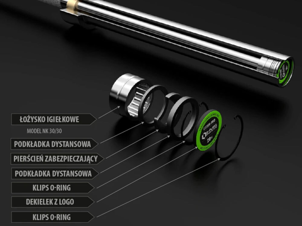 Gryf olimpijski HMS GOP220 PRO (220 cm) uchwyt radełkowany zaciski z podkładką chrom