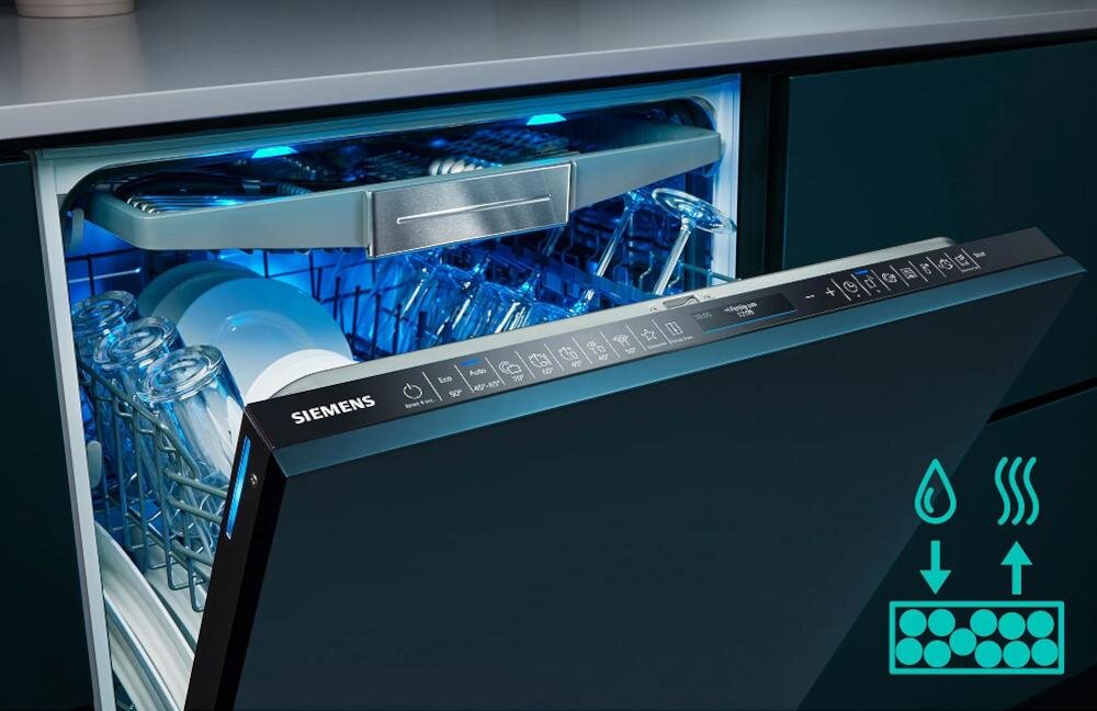 SIEMENS SN85TX00CE zmywarka sól woda pojemnik środek nabłyszczanie krople suszenie podajnik