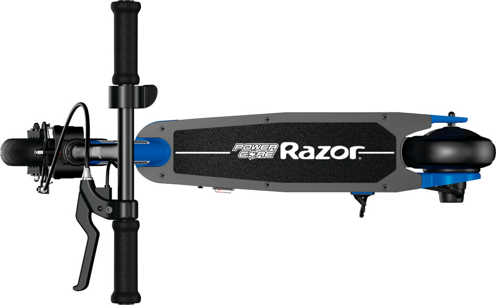 Hulajnoga elektryczna RAZOR Power Core S85 Niebieski szeroki pokład antypoślizgowa powłoka bezpieczeństwo podczas jazdy