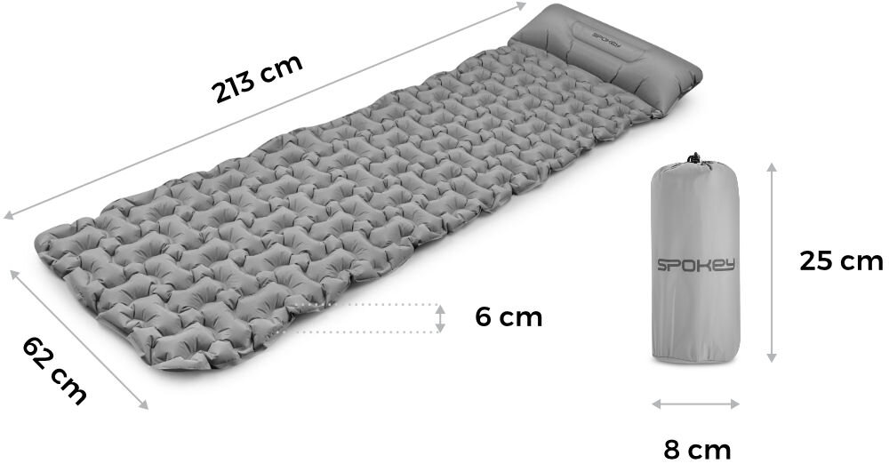 Materac SPOKEY Air Bed Szary wymiary pokrowiec