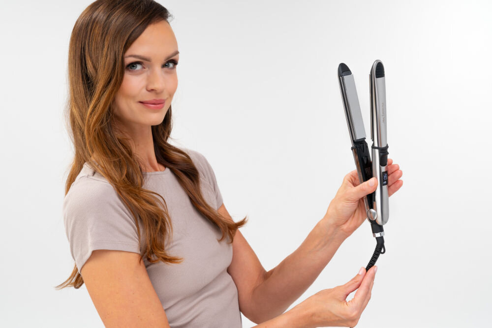 Prostownica BEAUTYME G&J HS801 stal nierdzewna odporna przewód obrotowy