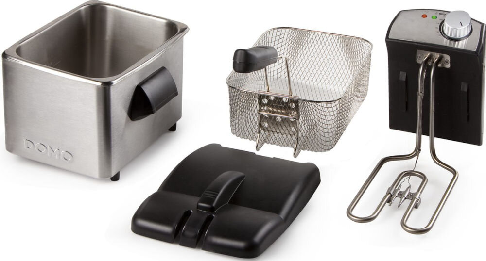 Frytkownica DOMO DO458FR moc pojemność stal nierdzewna rozkładana mycie w zmywarce misa kosz regulacja temperatury 