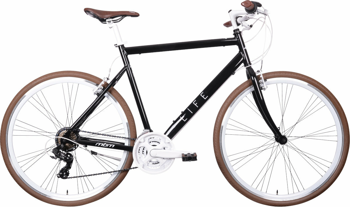 Rower miejski MBM Life Hybrid City Trekking 21B 28 cali meski Czarny wyglad