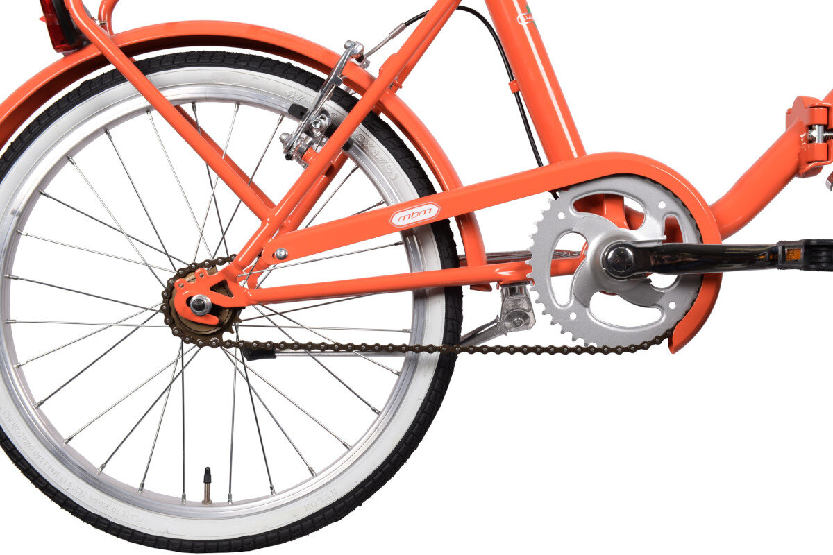 Rower miejski z koszykiem MBM Angela 1S 20 cali pomaranczowy kola