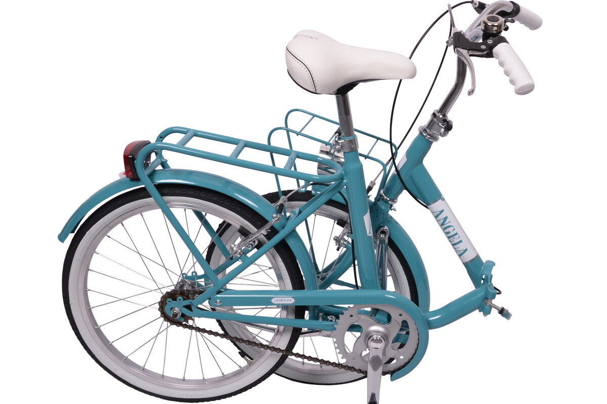 Rower miejski z koszykiem MBM Angela 1S 20 cali turkusowy skladana rama
