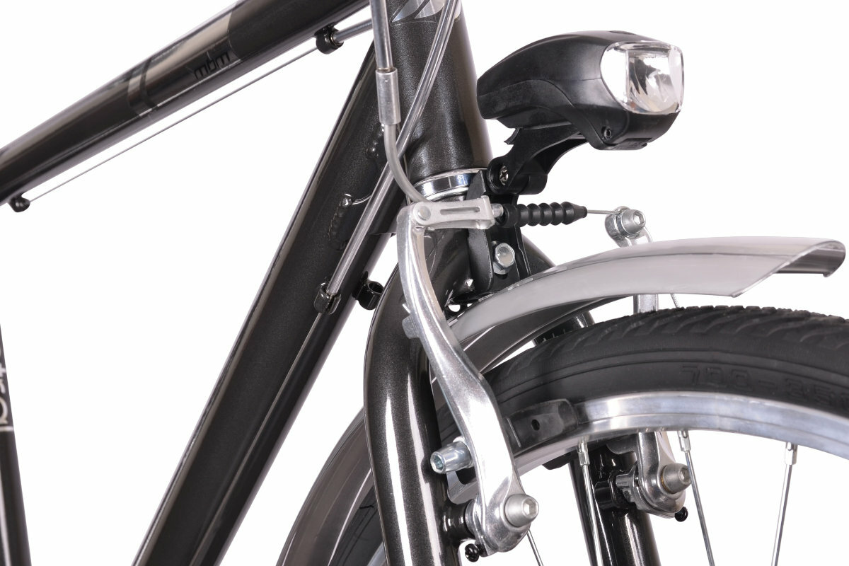 Rower miejski MBM 828 Central 6B 28 cali meski szary oswietlenie led