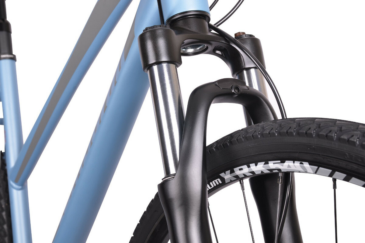 Rower trekkingowy LOMBARDO Amantea 200 D17 28 cali damski niebieski amortyzator