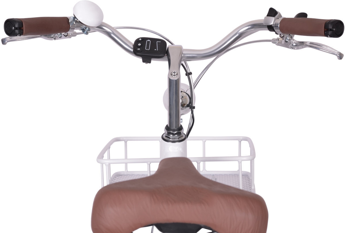 Rower elektryczny MBM La Rue D18 28 cali damski bialy kierownica siodlo