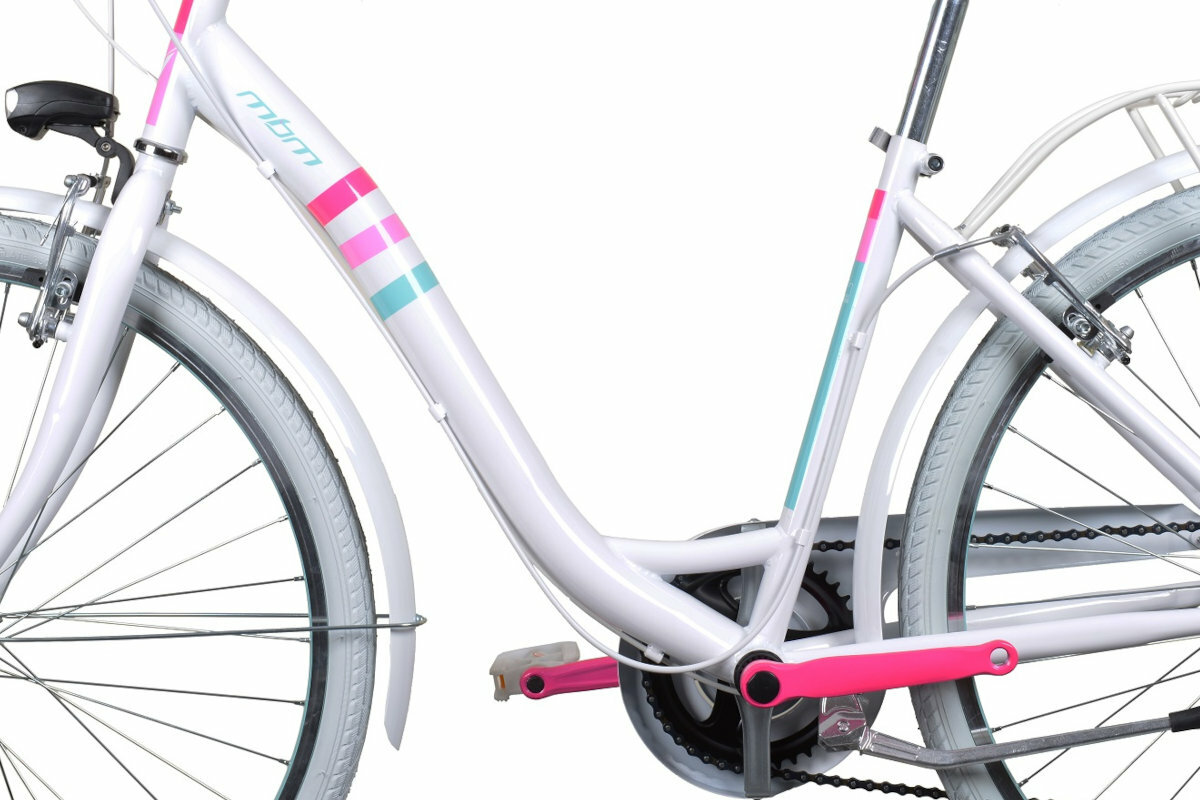 Rower miejski MBM Fleur 6S 26 cali damski Bialy rama