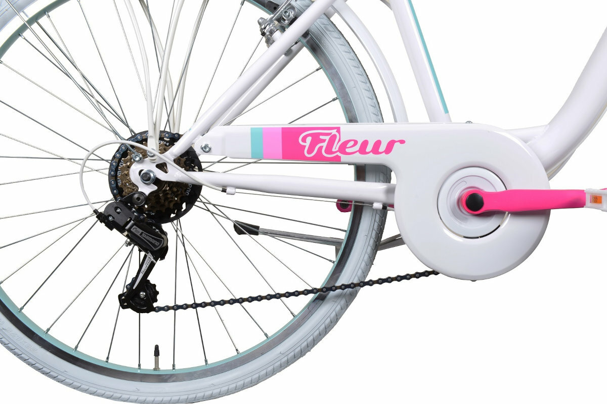 Rower miejski MBM Fleur 6S 26 cali damski Bialy kola