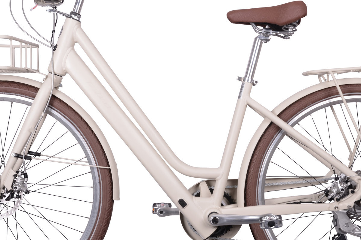 Rower elektryczny MBM La Rue D18 28 cali damski Bezowy rama hydroformowana