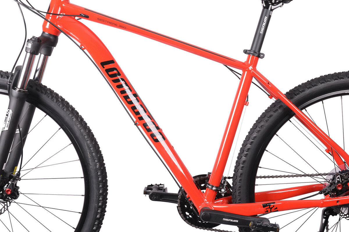 Rower gorski MTB LOMBARDO Sestriere 350 M20 29 cali meski Czerwono-czarny rama aluminium