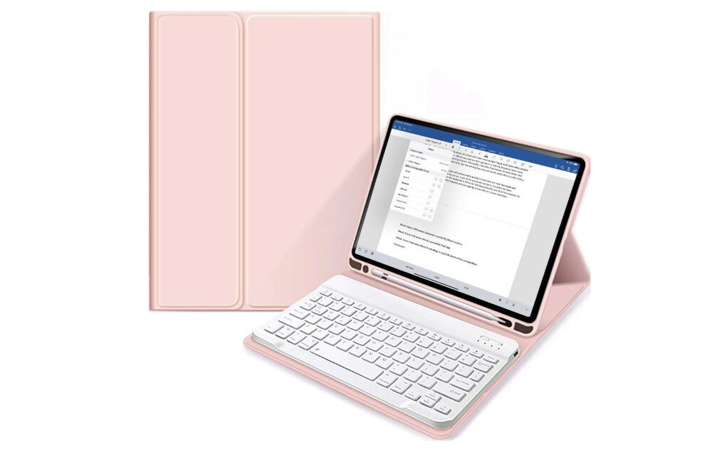 Etui na iPad 10.2 TECH-PROTECT SC Pen + Keyboard Różowy Klawiatura Klawiatura Inteligentne rozwiązania funkcja automatycznego wybudzania i usypiania magnetyczna Klawiatura Bluetooth