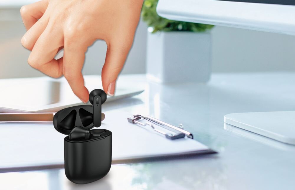 SŁUCHAWKI BLUETOOTH FOREVER FBE-02 TWS DOUSZNE BIAŁE design ładowanie kolor
