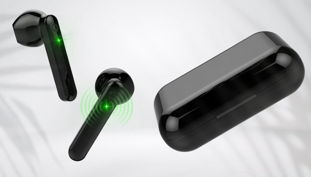 Forever słuchawki Bluetooth TWE-110 bezprzewodowe czas działania czas pracy komfort wykonanie jakość dźwięk rozmowy słuchawki sterowanie rozwiązania zestaw