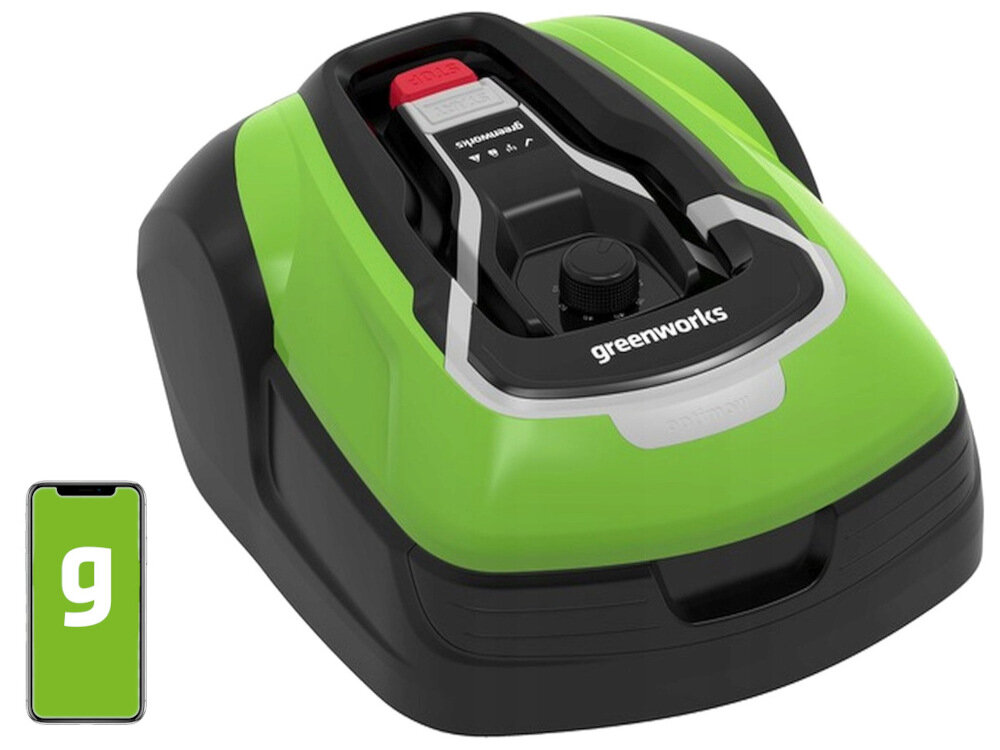 Robot koszący GREENWORKS OptiMow 15 GSM (2509307) moduł GSM aplikacja GreenGuide na Android iOS panel sterowania