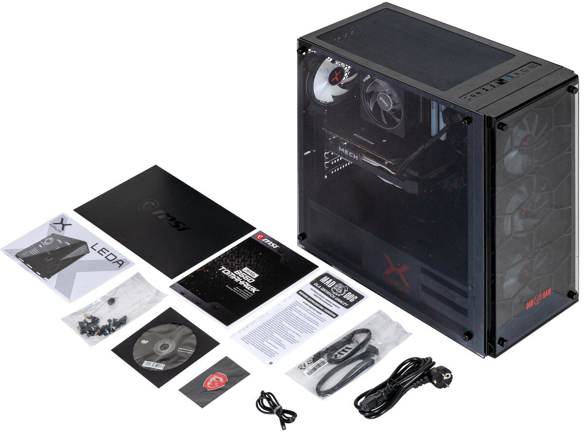 Komputer MAD DOG MD5600X-A11 R5-5600X 16GB RAM 1TB SSD Radeon RX6600XT Windows 11 Home zawartość opakowania