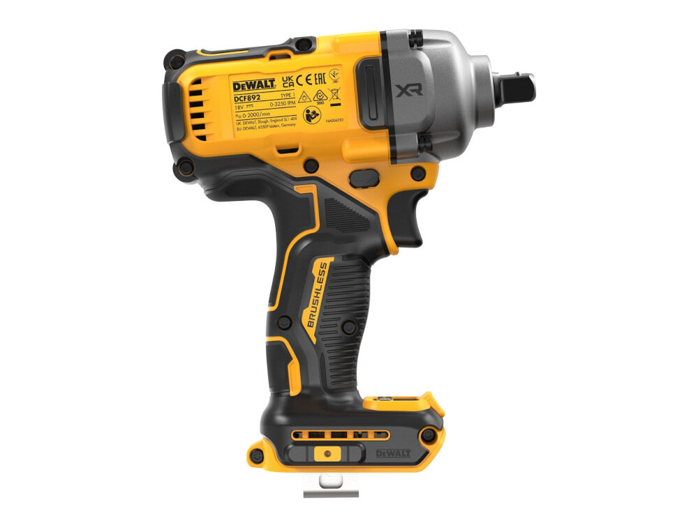 Klucz udarowy DEWALT DCF892N-XJ akumulator Li-Ion z serii 18V XR silnik bezszczotkowy maksymalna prędkośc obrotowa do 2000 obr/min maksymalny moment obrotowy do 812 Nm moment zrywający 1084 Nm
