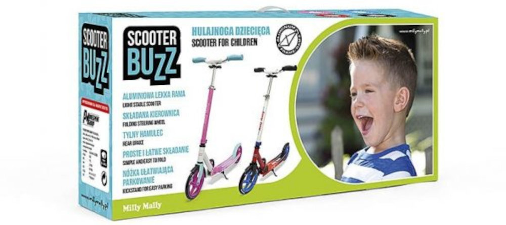 Hulajnoga dla dzieci MILLY MALLY Buzz stabilna pozycja w czasie jazdy