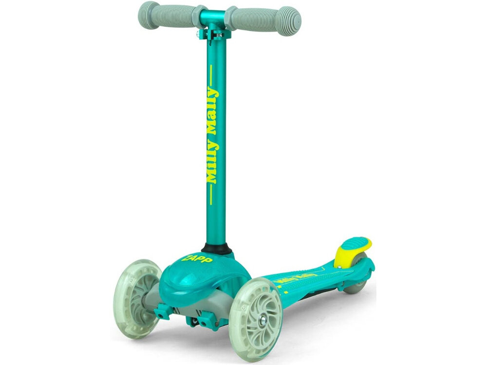 Hulajnoga dla dzieci MILLY MALLY Zapp Miętowy niepowtarzalny design funkcjonalnosc grajda z jazdy ergonomiczna konstrukcja solidne materialy dla dzieci od wieku 3 lat mietowa rozwoj koordynacji ruchowej rownowagi koordynacji dla dziewczynek i chlopcow