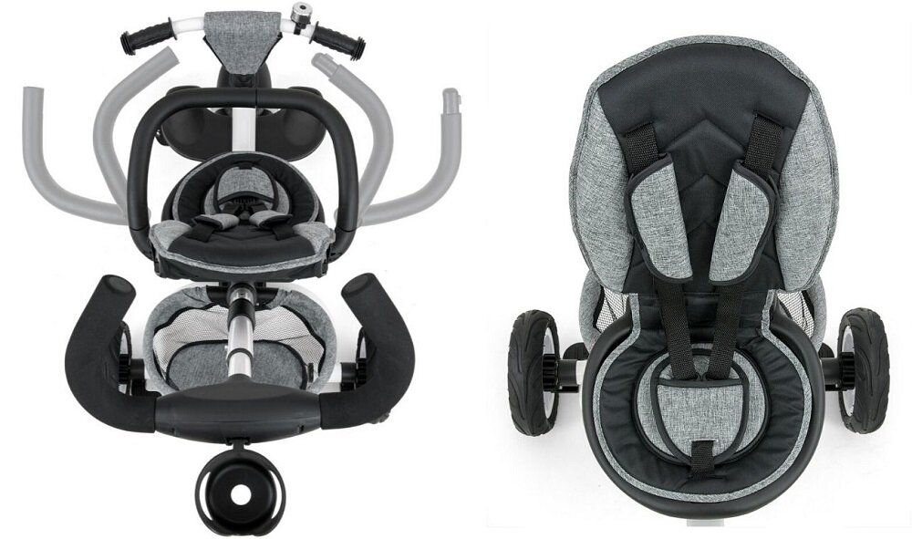 Trójkołowiec MILLY MALLY Stanley Różowy trzypunktowe pasy bezpieczeństwa pakiet podnóżków barierka zabezpieczająca