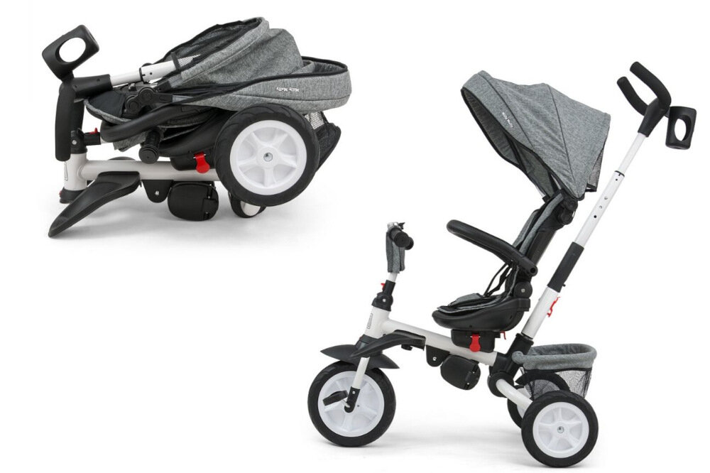 Trójkołowiec MILLY MALLY Stanley Różowy bezpieczny stabilny pojazd stalowa rama prosty szybki system składania