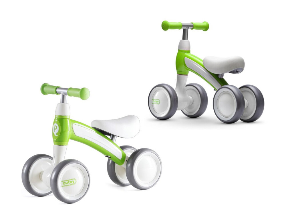 Rowerek biegowy QPLAY Cutey Zielono-biały aktywnosc zabawa rozwoj