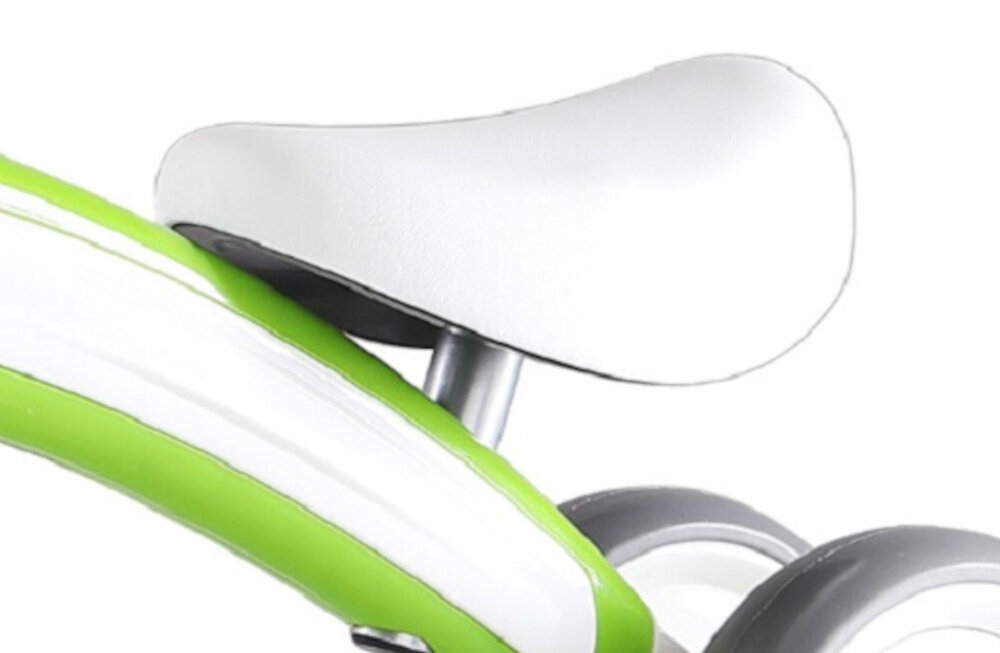 Rowerek biegowy QPLAY Cutey Zielono-biały wygodne siedzisko miekkie wyprofilowane odpowiednie podparcie