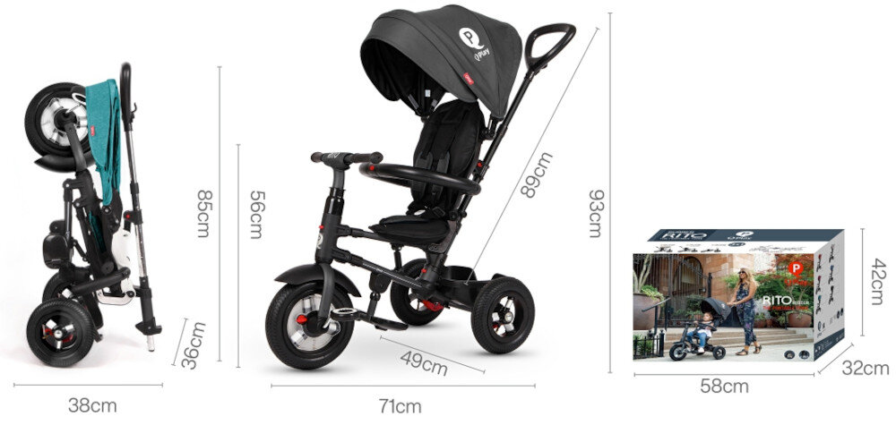 Trojkołowiec QPLAY Rito zestaw wymary