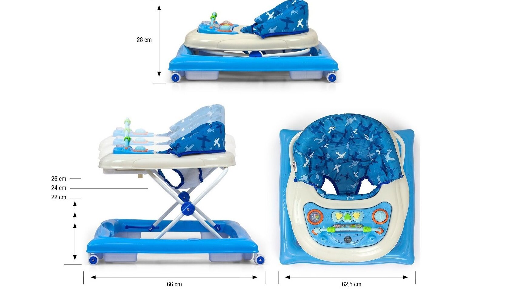 Chodzik MILLY MALLY Patrol Samolot GXP-804979 kolorowe dodatki światełka przyciski