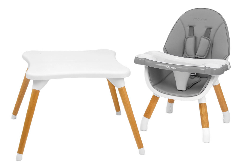 Krzesełko do karmienia MILLY MALLY Malmo Szary długotrwałe użytkowanie wiek przeznaczenie zakres możliwości funkcje rośnie wraz z dzieckiem