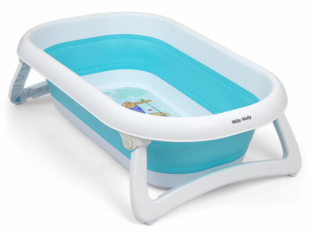 Wanienka składana MILLY MALLY Aqua Niebieski innowacyjna funkcjonalna niewielka latwo skladana konstrukcja wygodna i bezpieczna dla dziecka dla dzieci od pierwszych dni zycia
