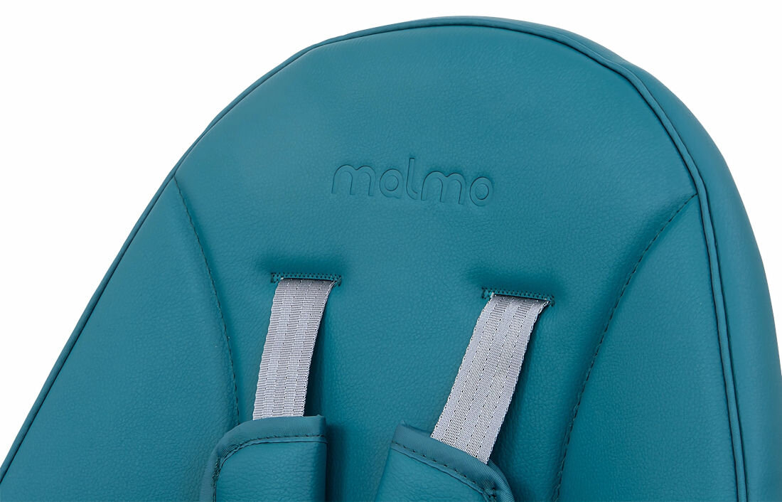 Krzesełko do karmienia MILLY MALLY Malmo Zielony Komfort bezpieczeństwo Pięciopunktowe pasy bezpieczeństwa miękkie osłonki ochrona otwarcia regulacja długośc pasów dopasowanie Ergonomiczna tacka z wgłębieniem ułatwienie karmienie