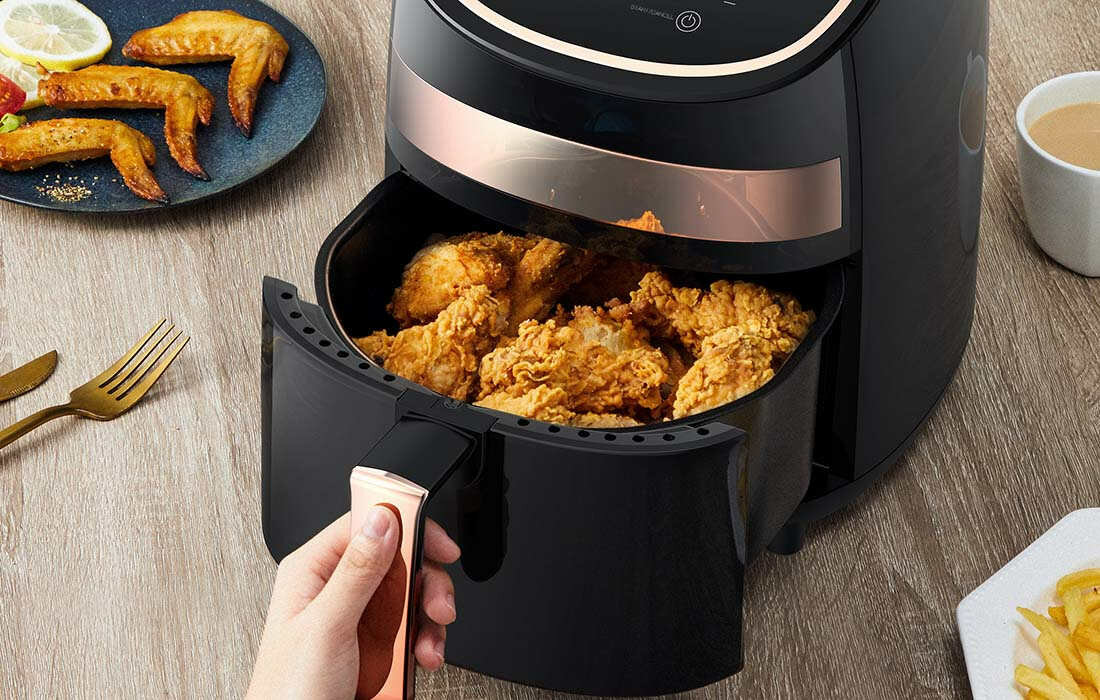 Frytkownica beztluszczowa DEERMA KZ100 Air Fryer pyszne zdrowe potrawy czujnik temperatury szybkie nagrzewanie
