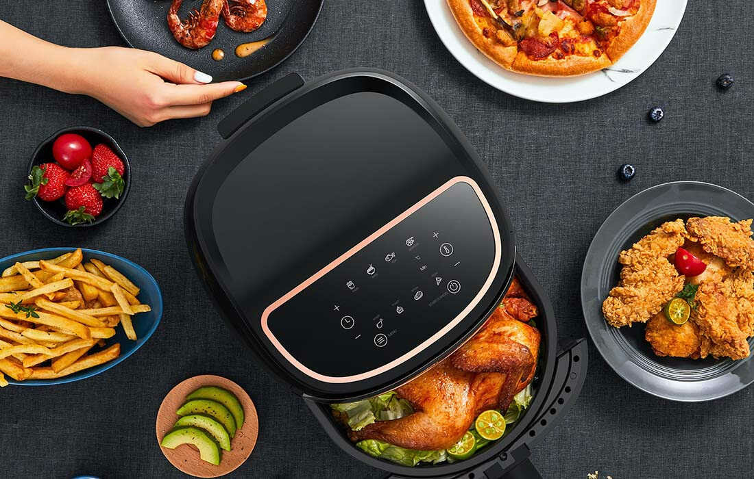Frytkownica beztluszczowa DEERMA KZ100 Air Fryer wbudowany wyswietlacz dotykowy