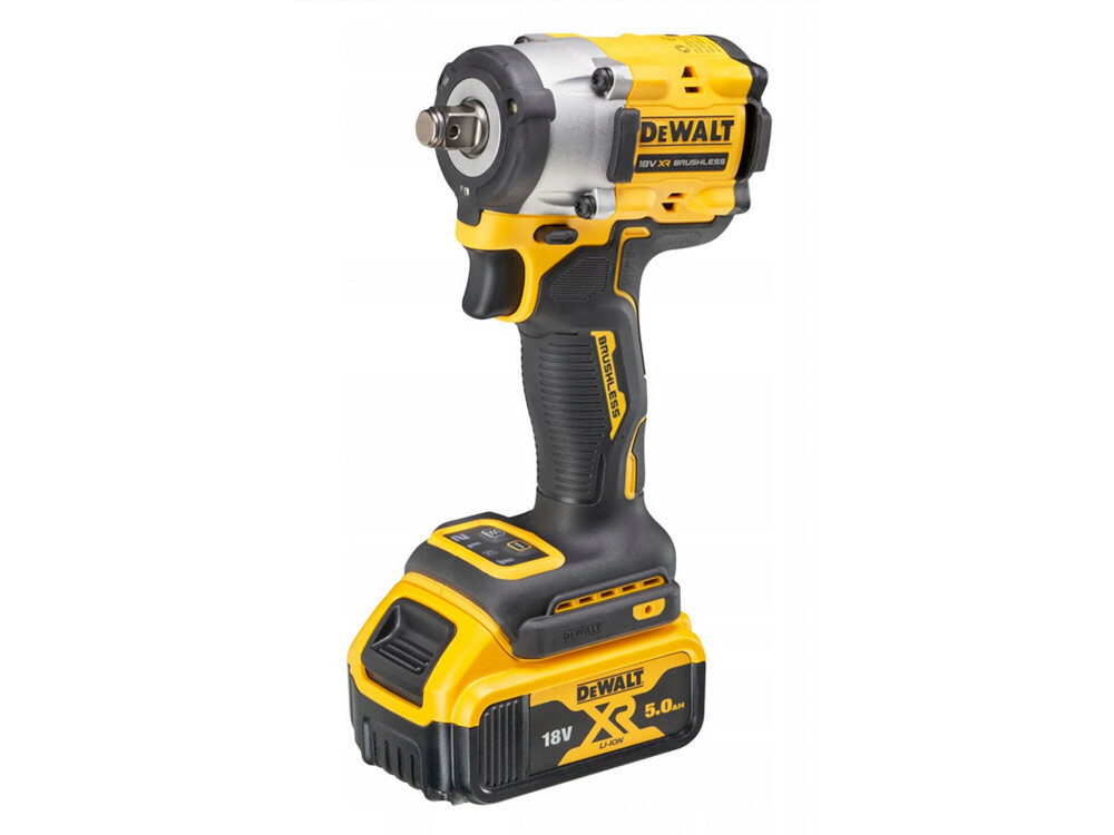 Klucz udarowy DEWALT DCF921P2G akumulator Li-Ion z serii 18V XR silnik bezszczotkowy maksymalna prędkośc obrotowa do 2500 obr/min maksymalny moment obrotowy do 402 Nm