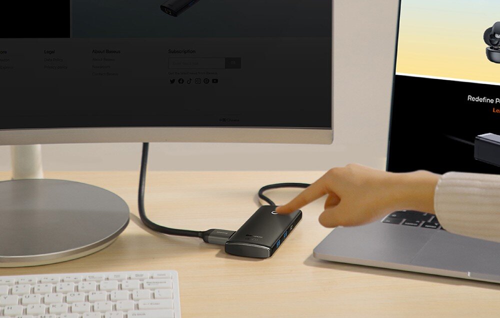Stacja dokująca BASEUS Lite Series BS-OH020 USB Typu C, Pasywna obudowa wygląd materiał wielkość