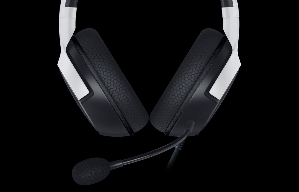 Słuchawki RAZER Kaira X (PlayStation Licensed) PS LICENCJA JAKOŚĆ DŹWIĘK ŁĄCZNOŚĆ WAGA LEKKOŚĆ TECHNOLOGIA MIKROFON KARDIOIDALNY DOPASOWANIE STEROWANIE CZAS PRACY CZAS DZIAŁANIA