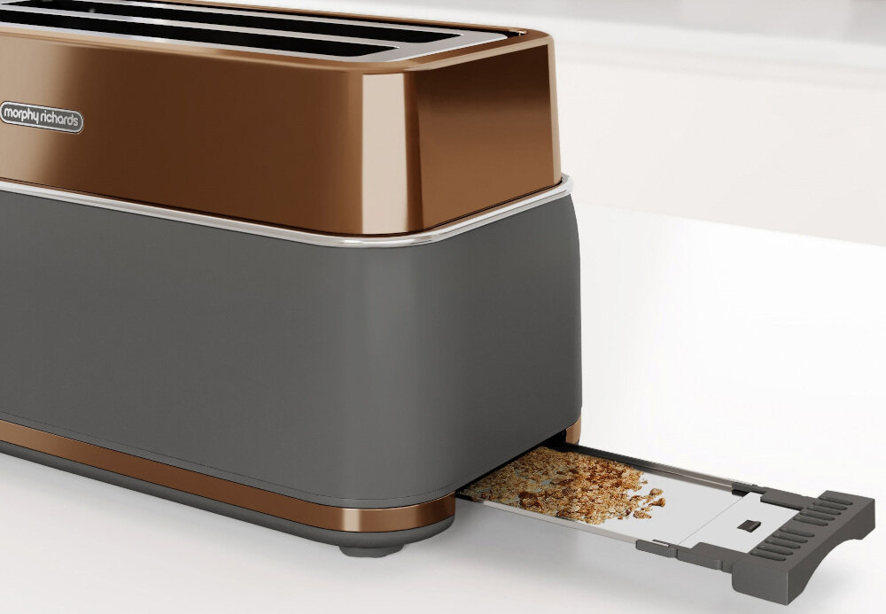 Toster MORPHY RICHARDS Signature Copper 245742 Wyjmowana tacka na okruchy latwe czyszczenie