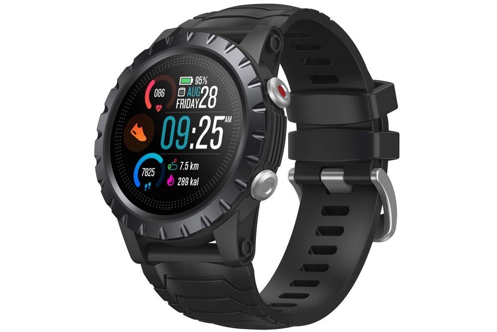 Smartwatch ZEBLAZE Stratos ekran bateria czujniki zdrowie sport pasek ładowanie pojemność rozdzielczość łączność sterowanie krew puls rozmowy smartfon aplikacja