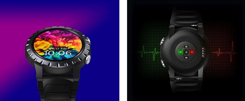 Smartwatch ZEBLAZE Stratos ekran bateria czujniki zdrowie sport pasek ładowanie pojemność rozdzielczość łączność sterowanie krew puls rozmowy smartfon aplikacja