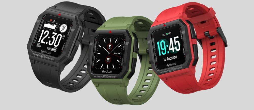Smartwatch ZEBLAZE Ares  ekran bateria czujniki zdrowie sport pasek ładowanie pojemność rozdzielczość łączność sterowanie krew puls rozmowy smartfon aplikacja 