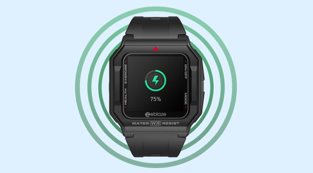 Smartwatch ZEBLAZE Ares  ekran bateria czujniki zdrowie sport pasek ładowanie pojemność rozdzielczość łączność sterowanie krew puls rozmowy smartfon aplikacja 