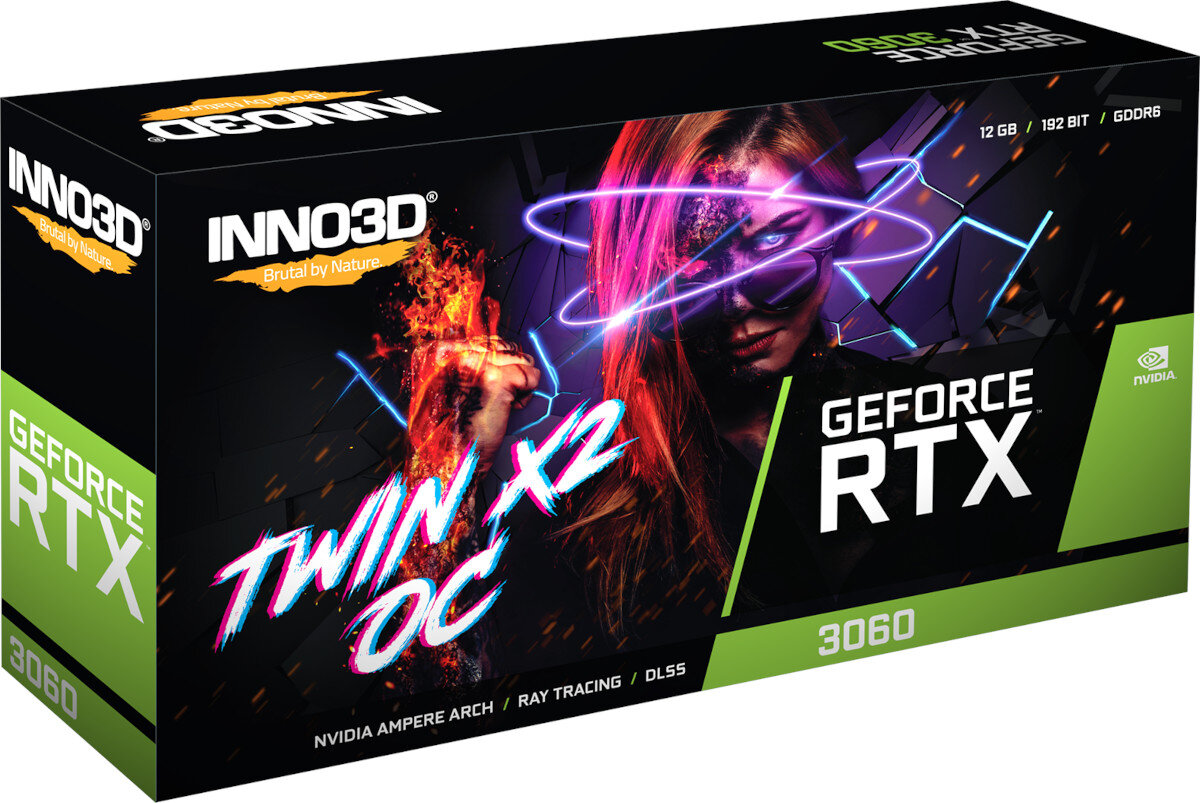 Karta graficzna INNO3D GeForce RTX 3060 Twin X2 OC 12GB zawartosc opakowania
